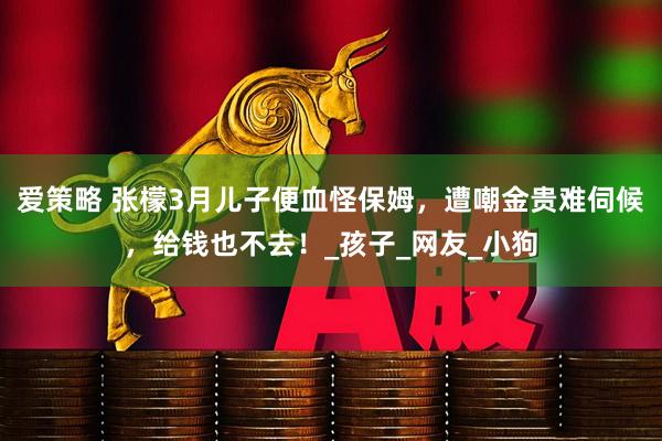 爱策略 张檬3月儿子便血怪保姆，遭嘲金贵难伺候，给钱也不去！_孩子_网友_小狗